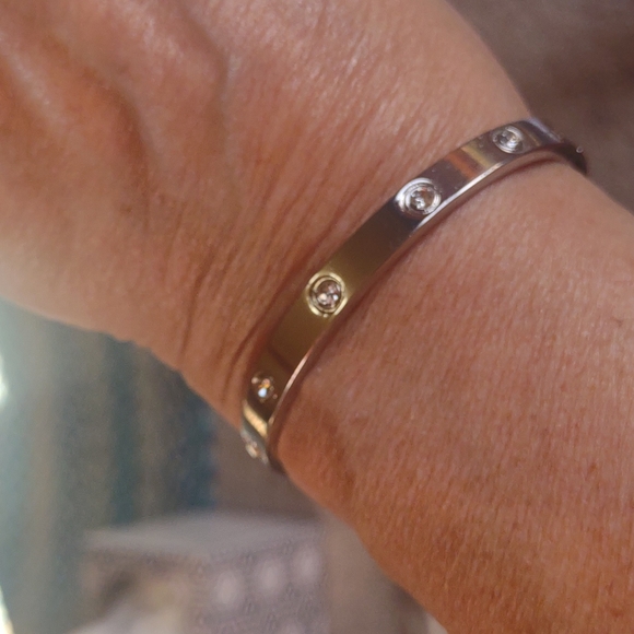 other Jewelry - Bangle bracelet with czs all around it.